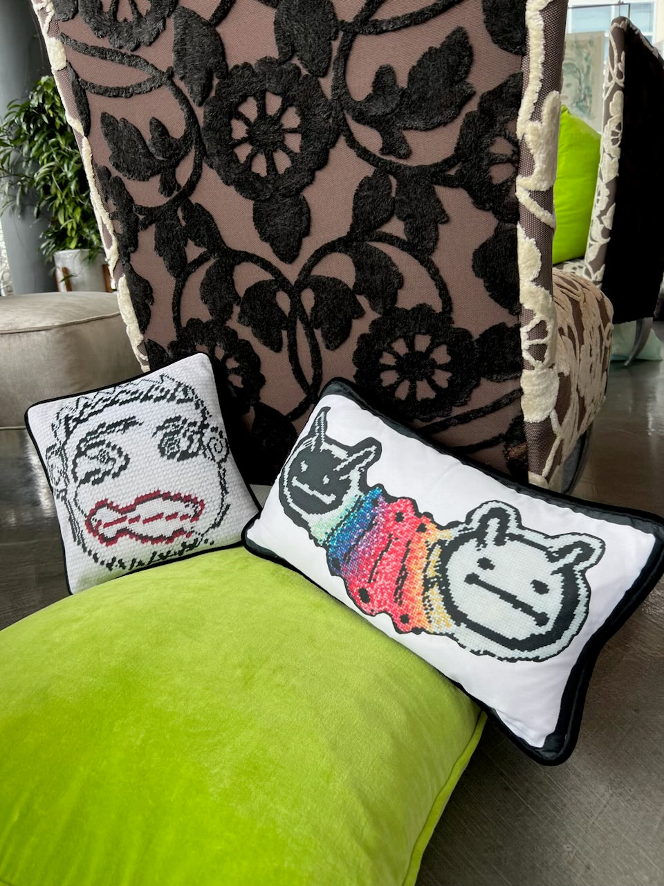 velvet JEROME feather down handmade pillow