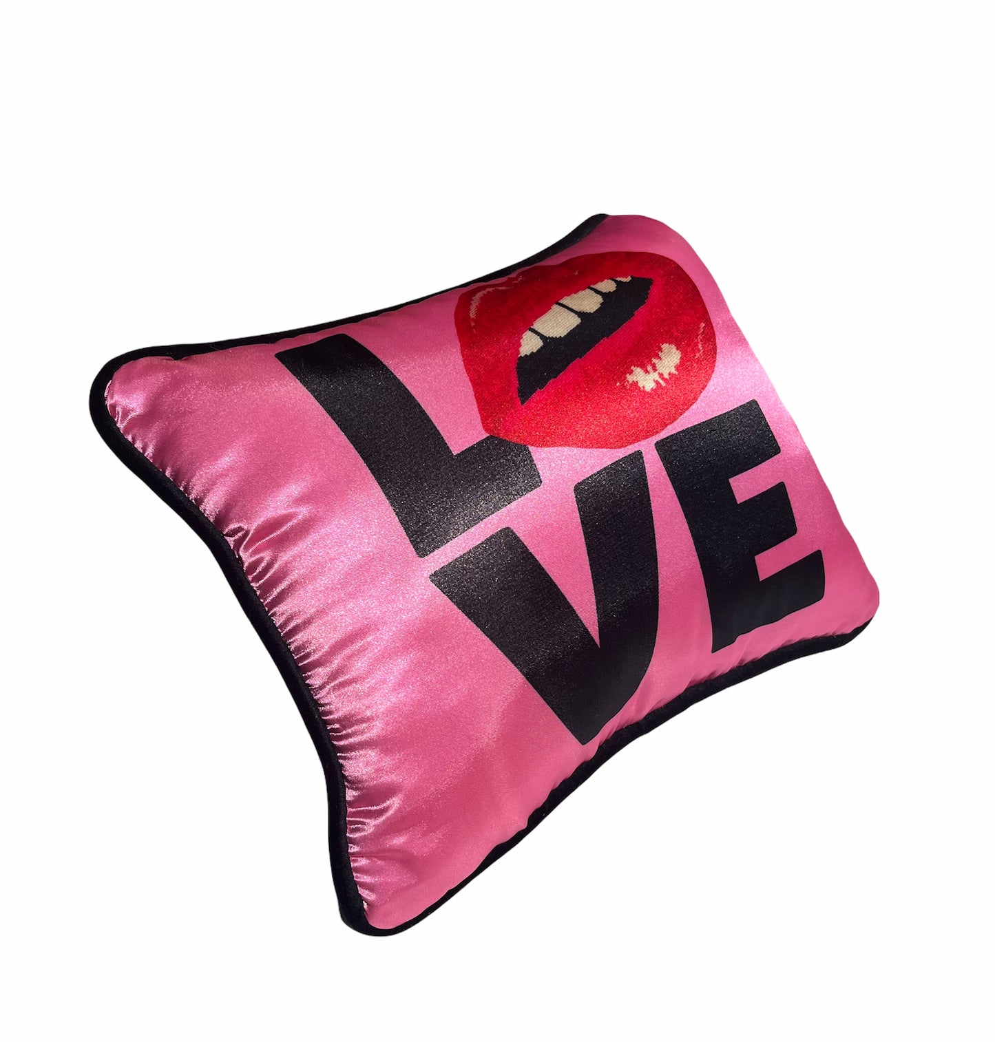 pop art satin LOVE MOI kiss me pillows
