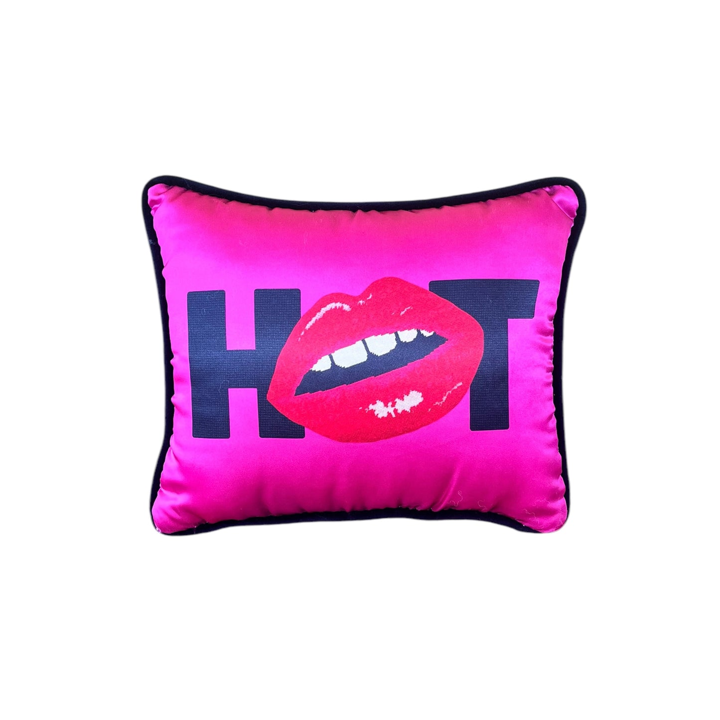 pop art magenta satin HOT kiss me pillow