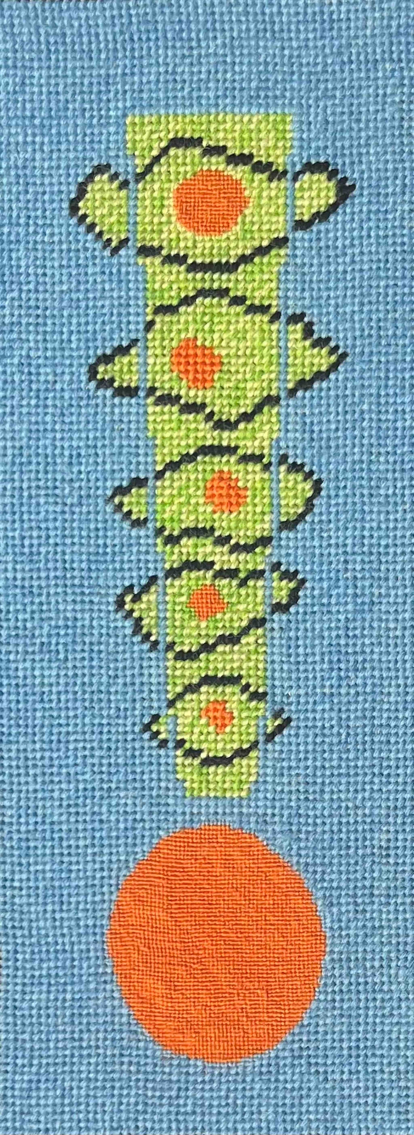 hand-embroidered needlepoint YAY! pillow