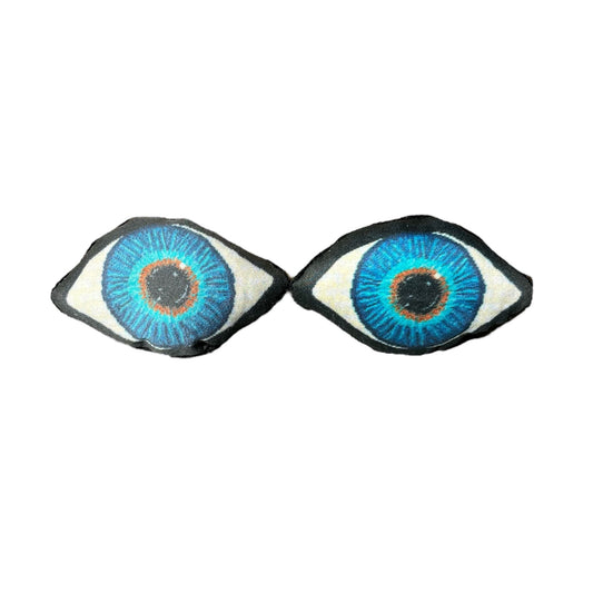 sculpted blue eyes filled with lavender