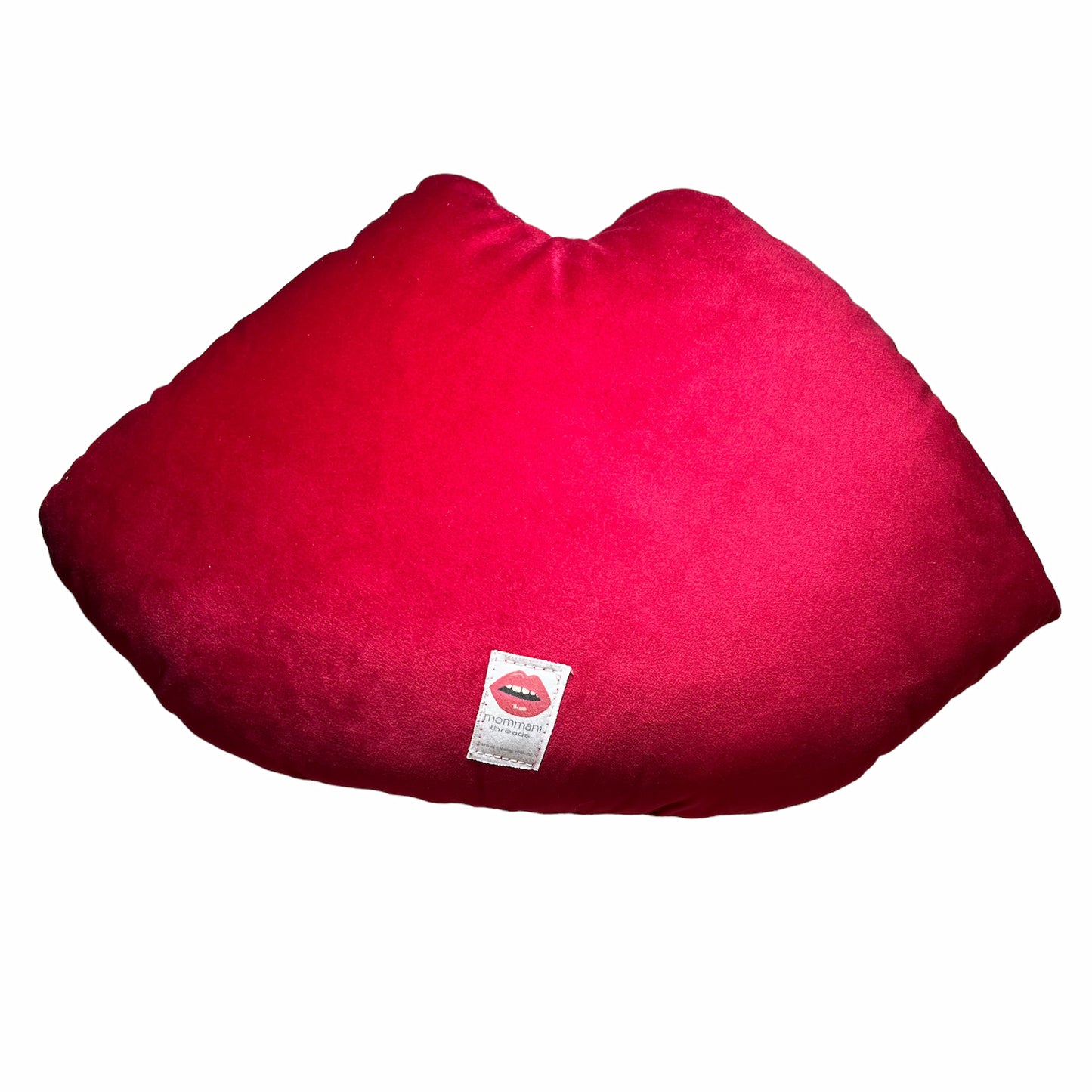 organic cotton sateen EMBRASSE MOI sculpted lips pillow