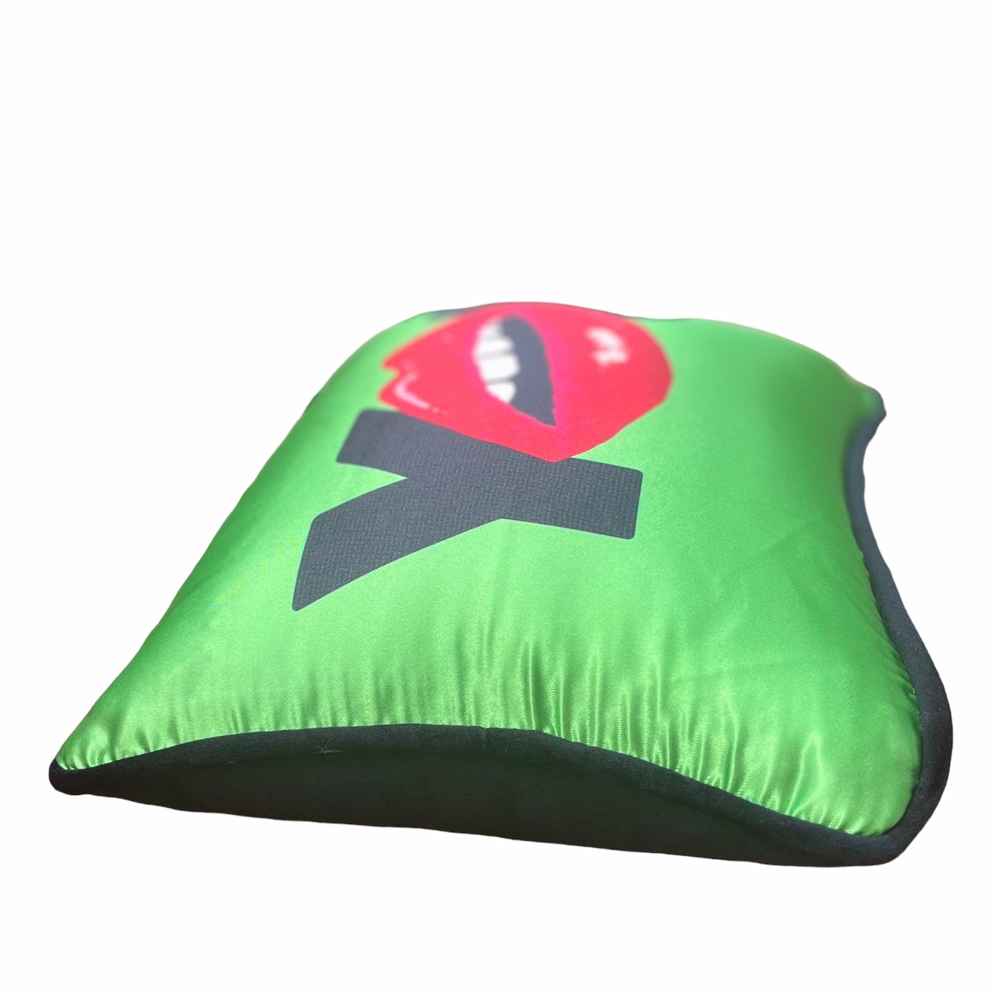 pop art green YOU satin pillow