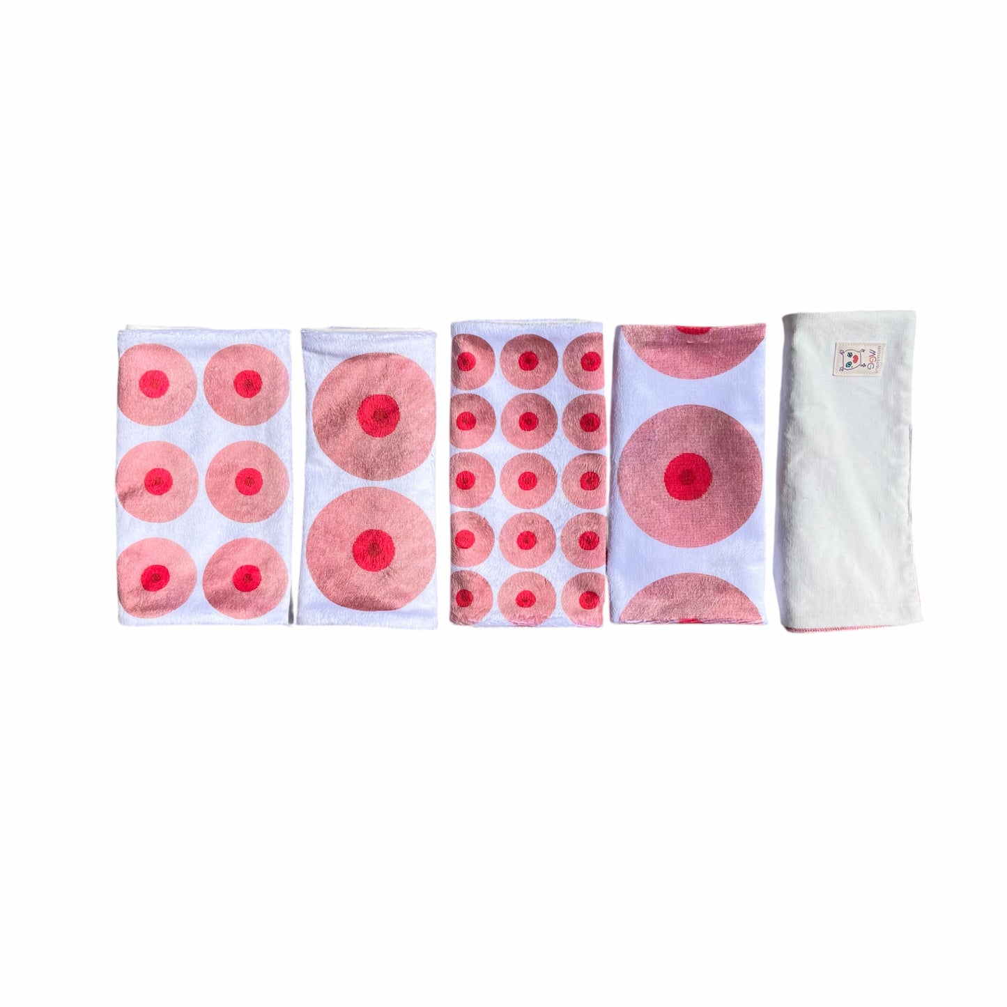 the GIRLS booby baby burp cloth