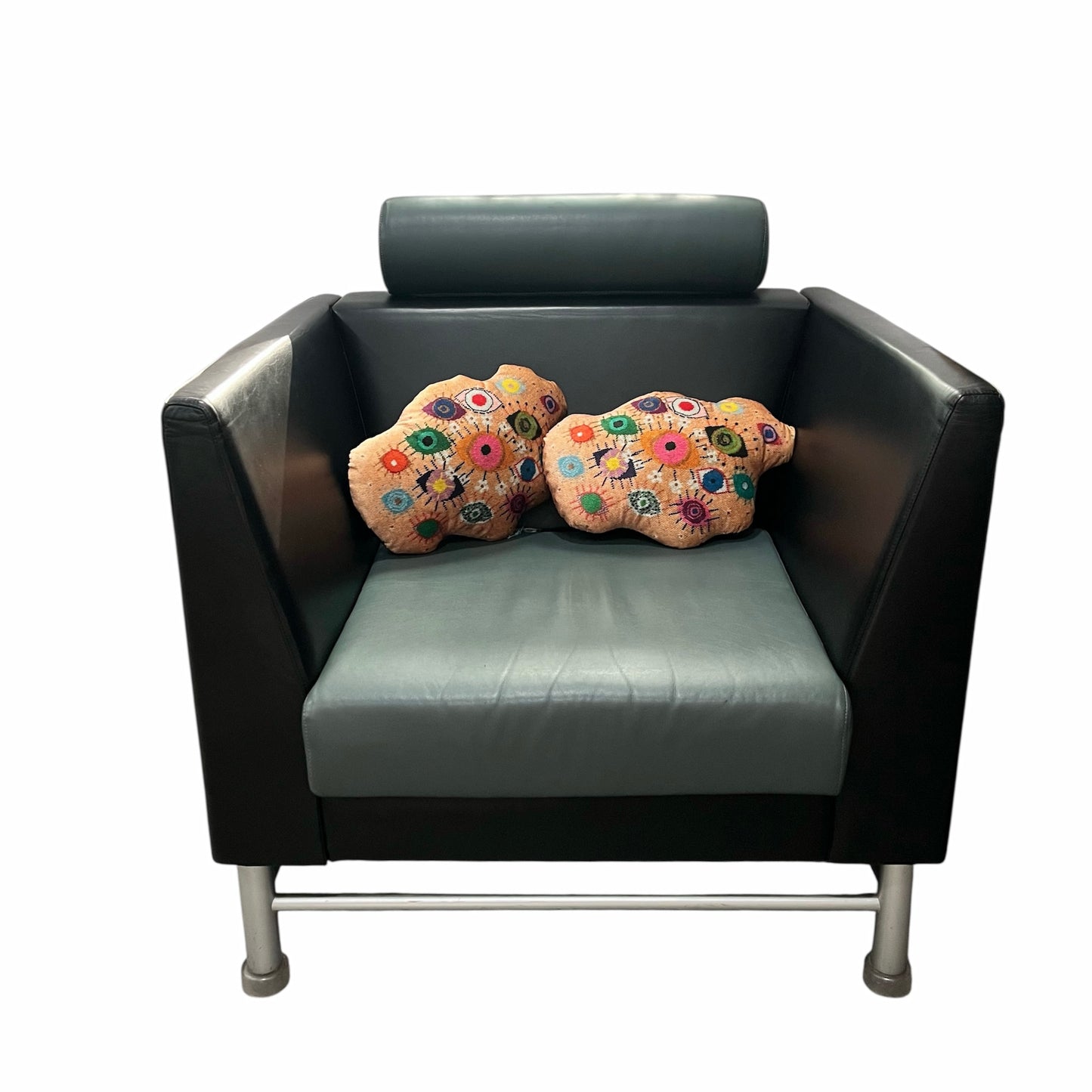 velvet IdolEYES amoeba-shaped pillow, handmade