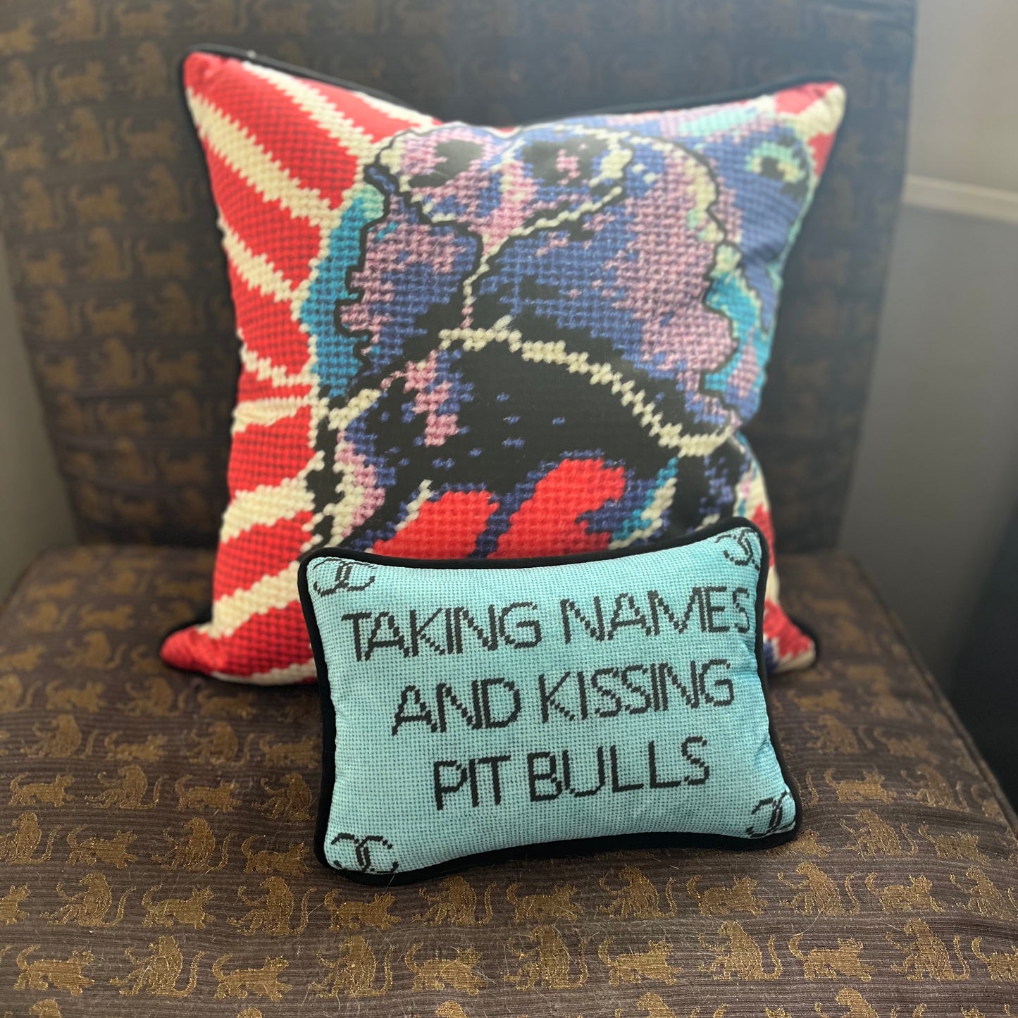 pop art  REX DOG organic cotton sateen pillow