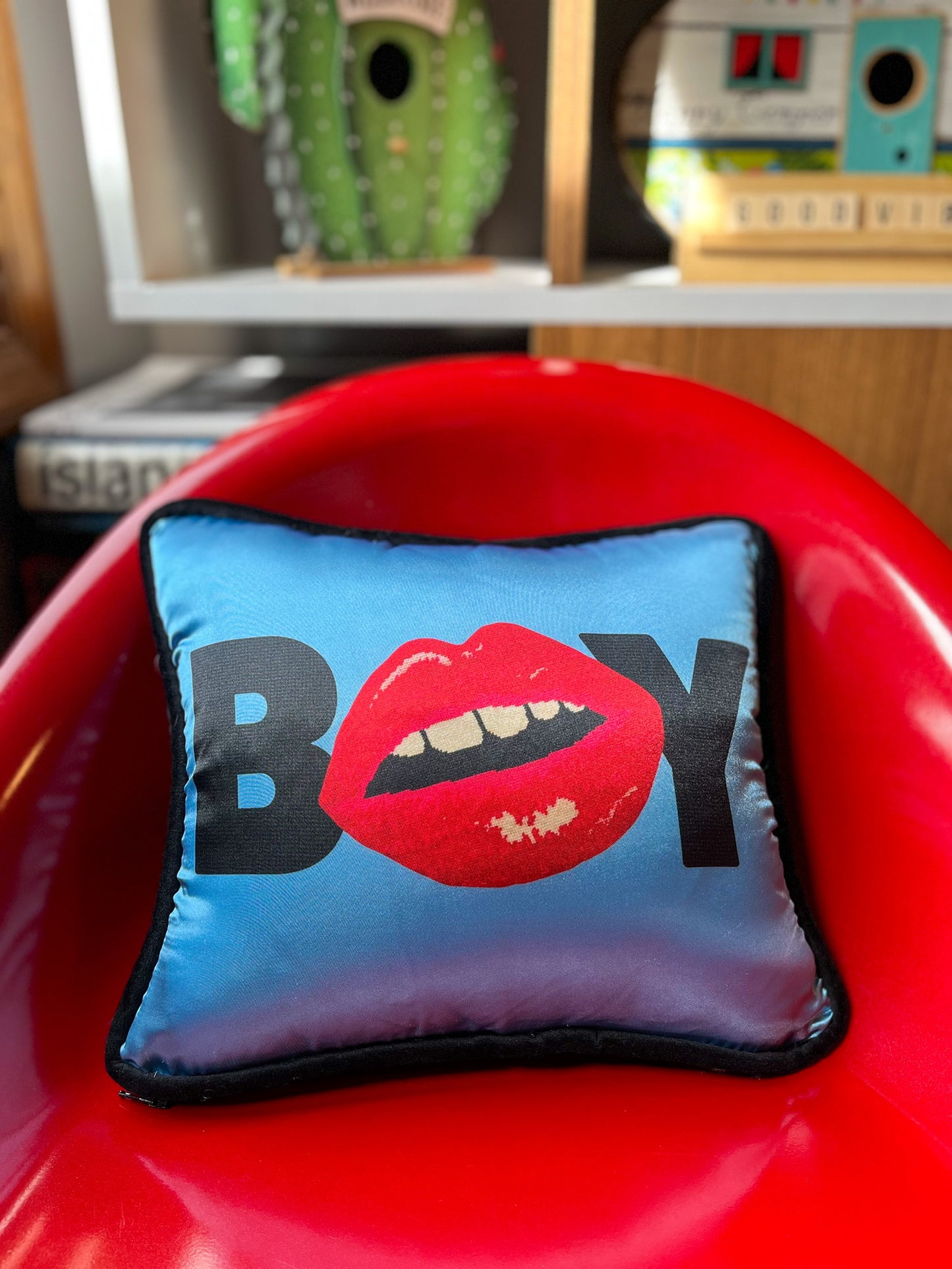pop art satin HOT BOY kiss me pillows