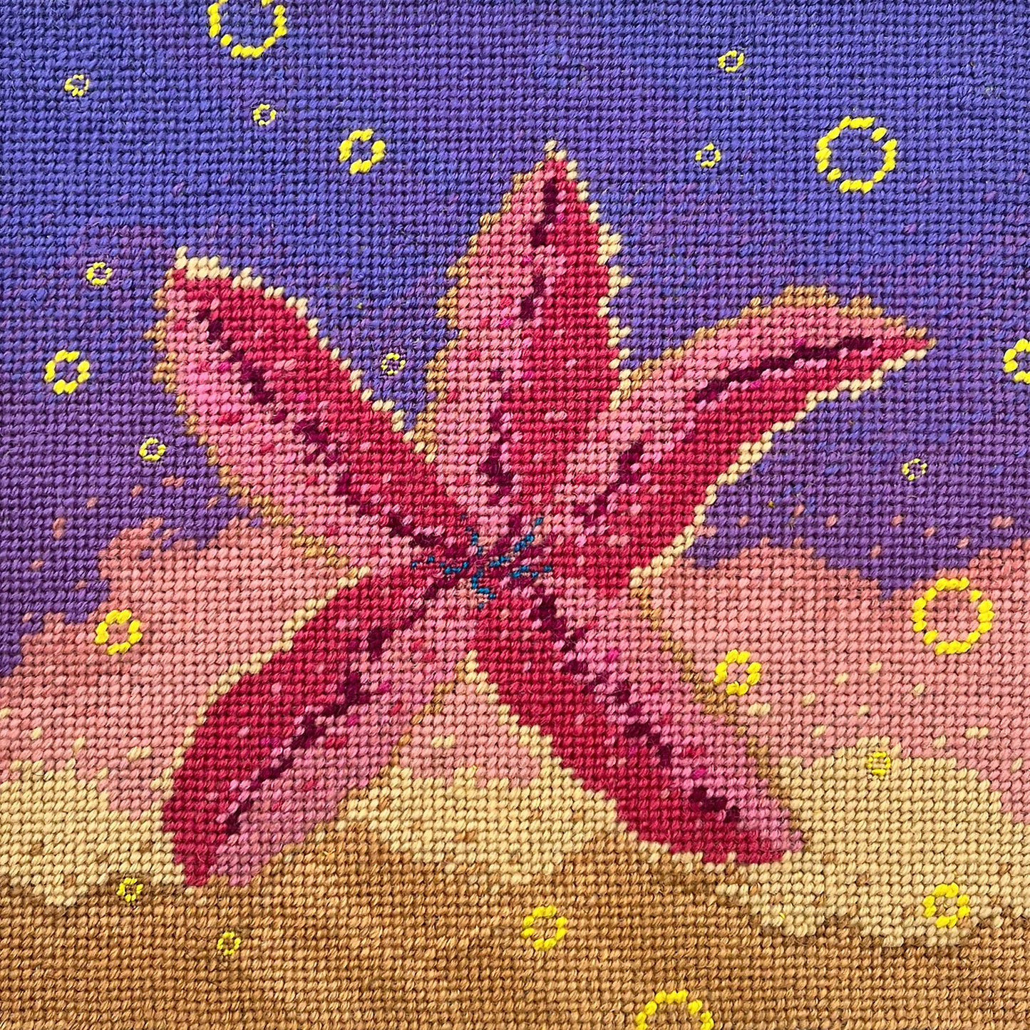 Harry Heissmann x Mommani Threads hand-embroidered STARRY needlepoint pillow