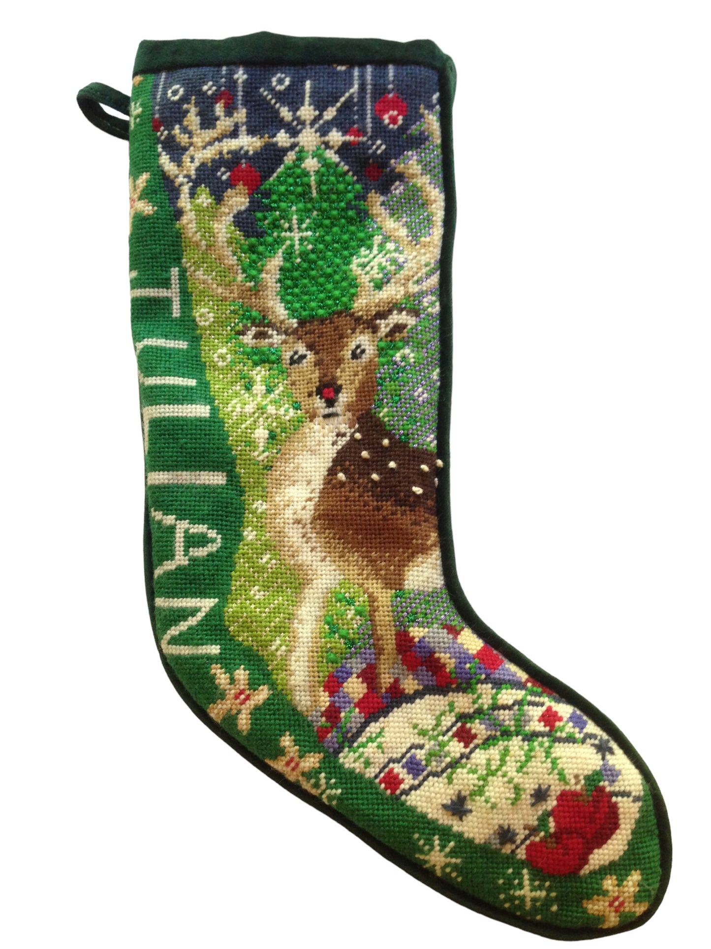 custom NEEDLEPOINT STOCKING with name