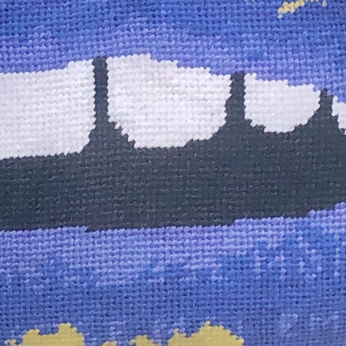 Sculpted blue lips pillow features blue lips with open mouth & gapped teeth. Featured on Disney+ High School Musical The Series.