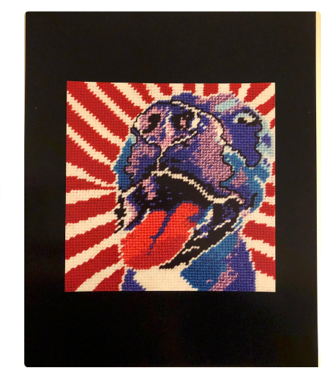 pop art dog REX organic cotton sateen pillow