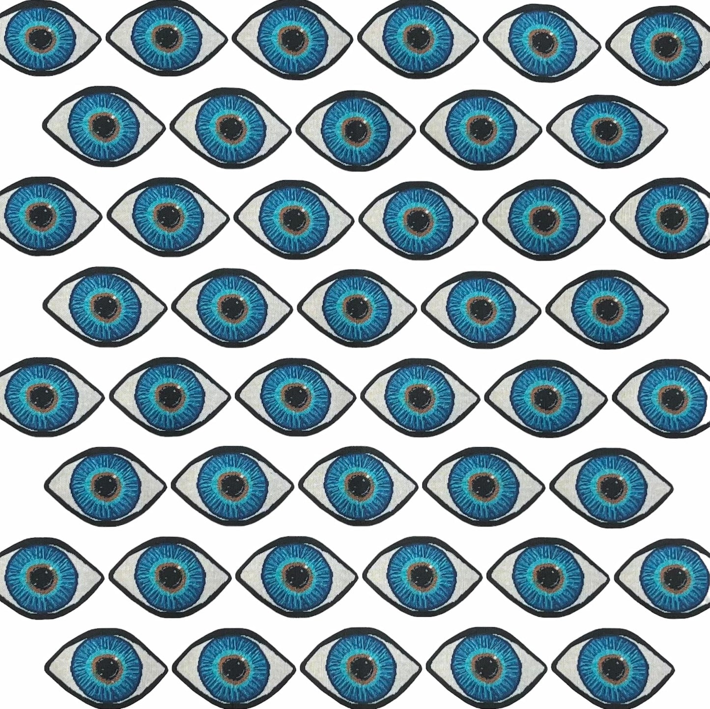 tea towel covered in blue eyes