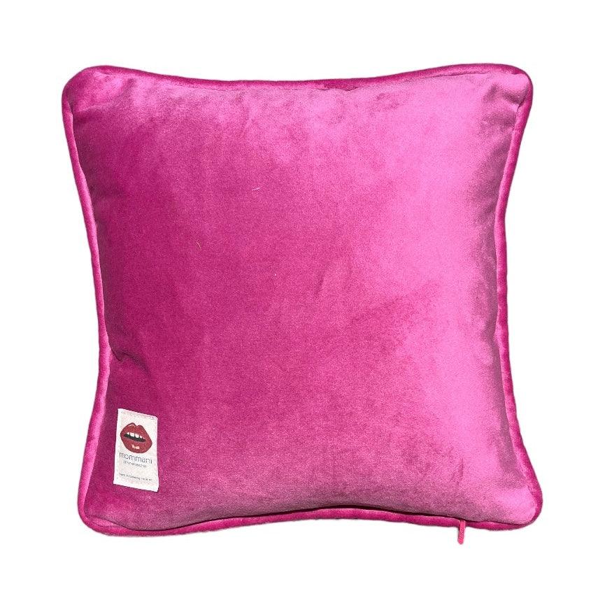 pink velvet square pillow