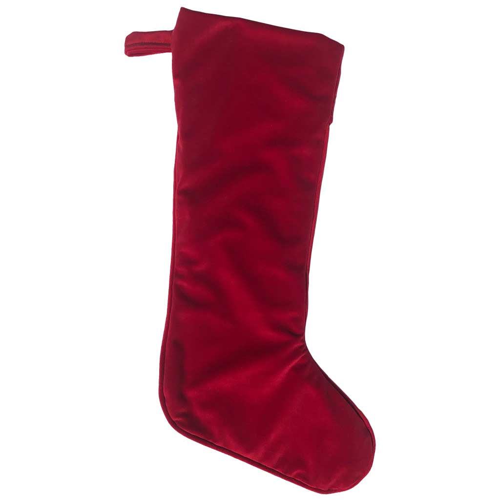 red velvet Christmas holiday stocking