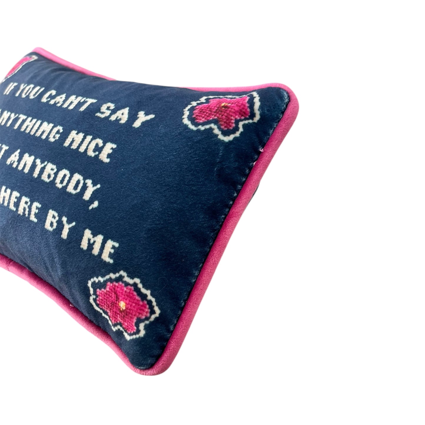 gossip girl blue velvet ALICE sassy quote toss pillow (small flaw)