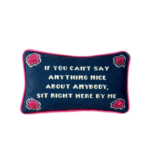 gossip girl blue velvet ALICE sassy quote toss pillow (small flaw)