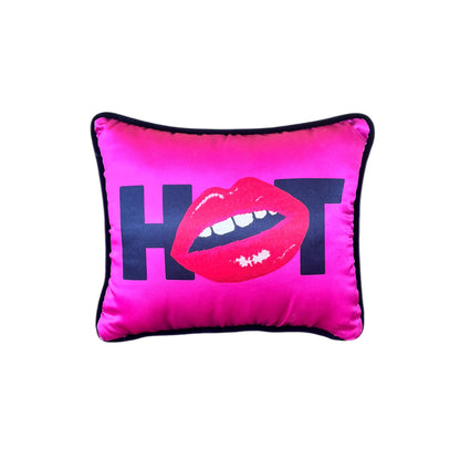 pop art magenta satin HOT kiss me pillow
