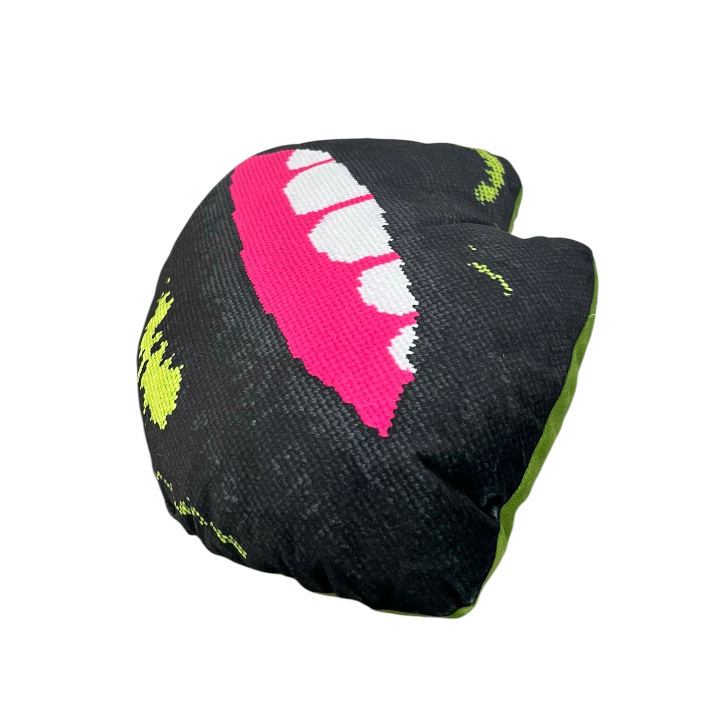 slightly flawed WICKED GOTH sculpted velvet lips pillow