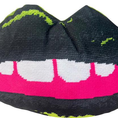 slightly flawed WICKED GOTH sculpted velvet lips pillow