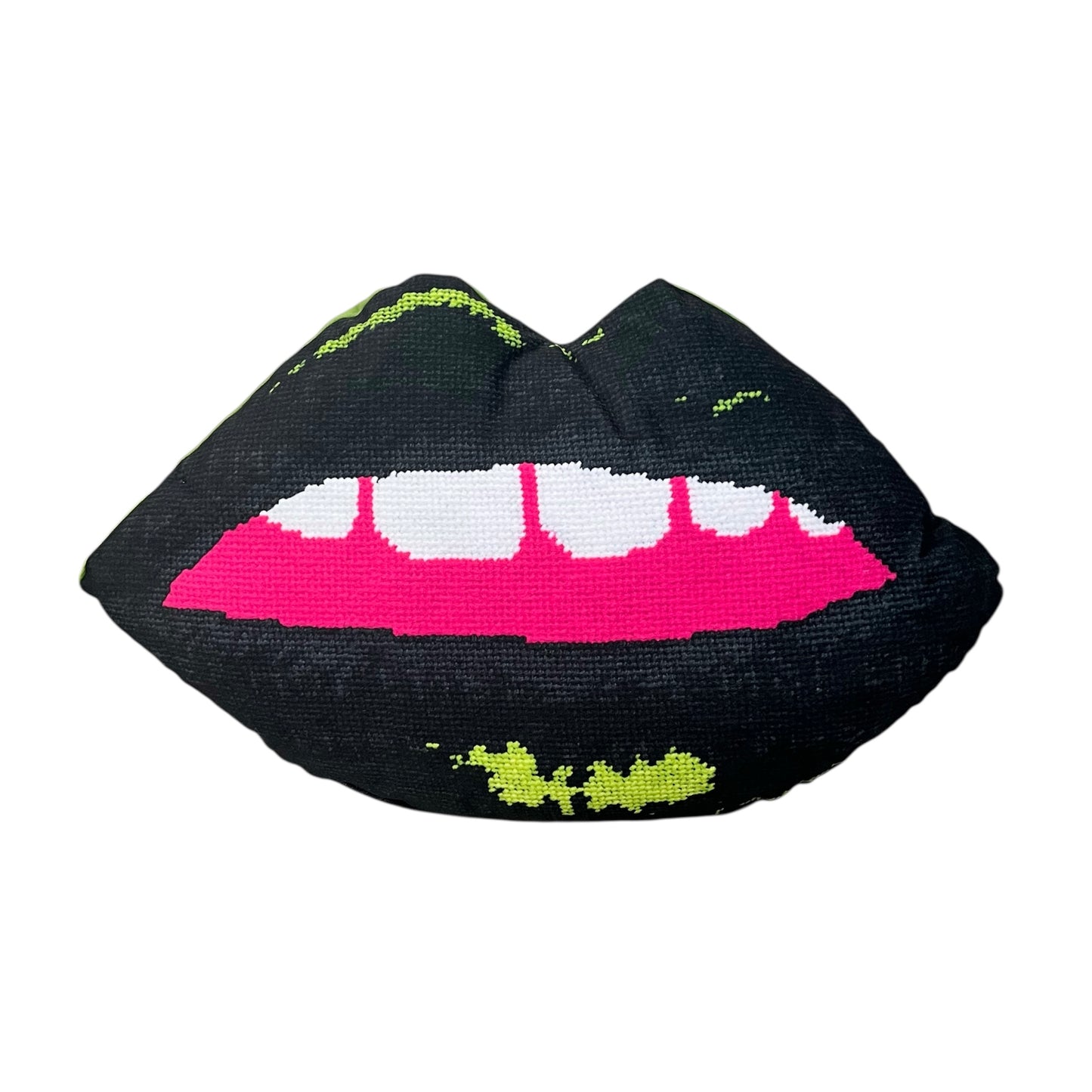 slightly flawed WICKED GOTH sculpted velvet lips pillow