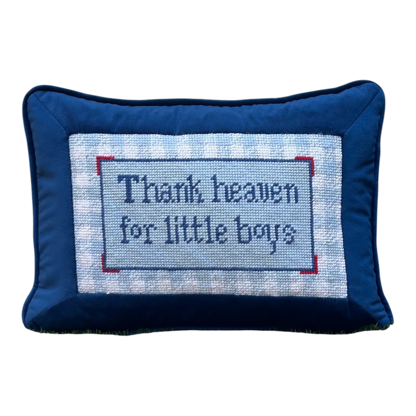 needlepoint THANK HEAVEN FOR LITTLE BOYS