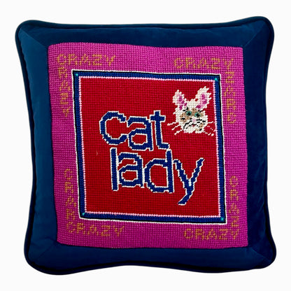 needlepoint CAT LADY