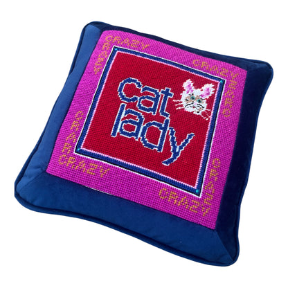 needlepoint CAT LADY