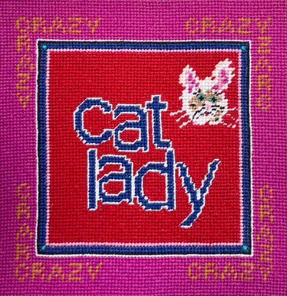 needlepoint CAT LADY