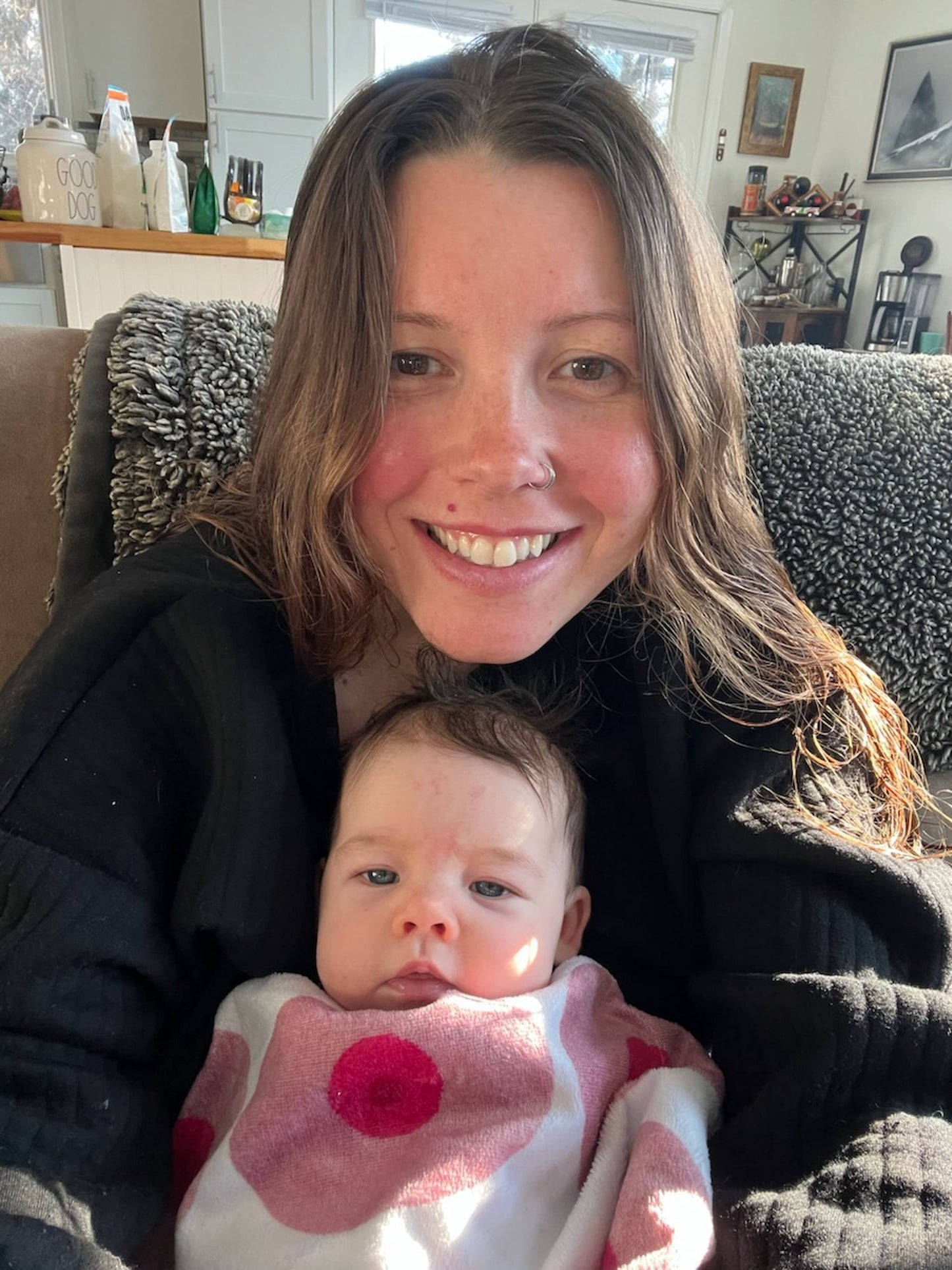 the GIRLS booby baby burp cloth