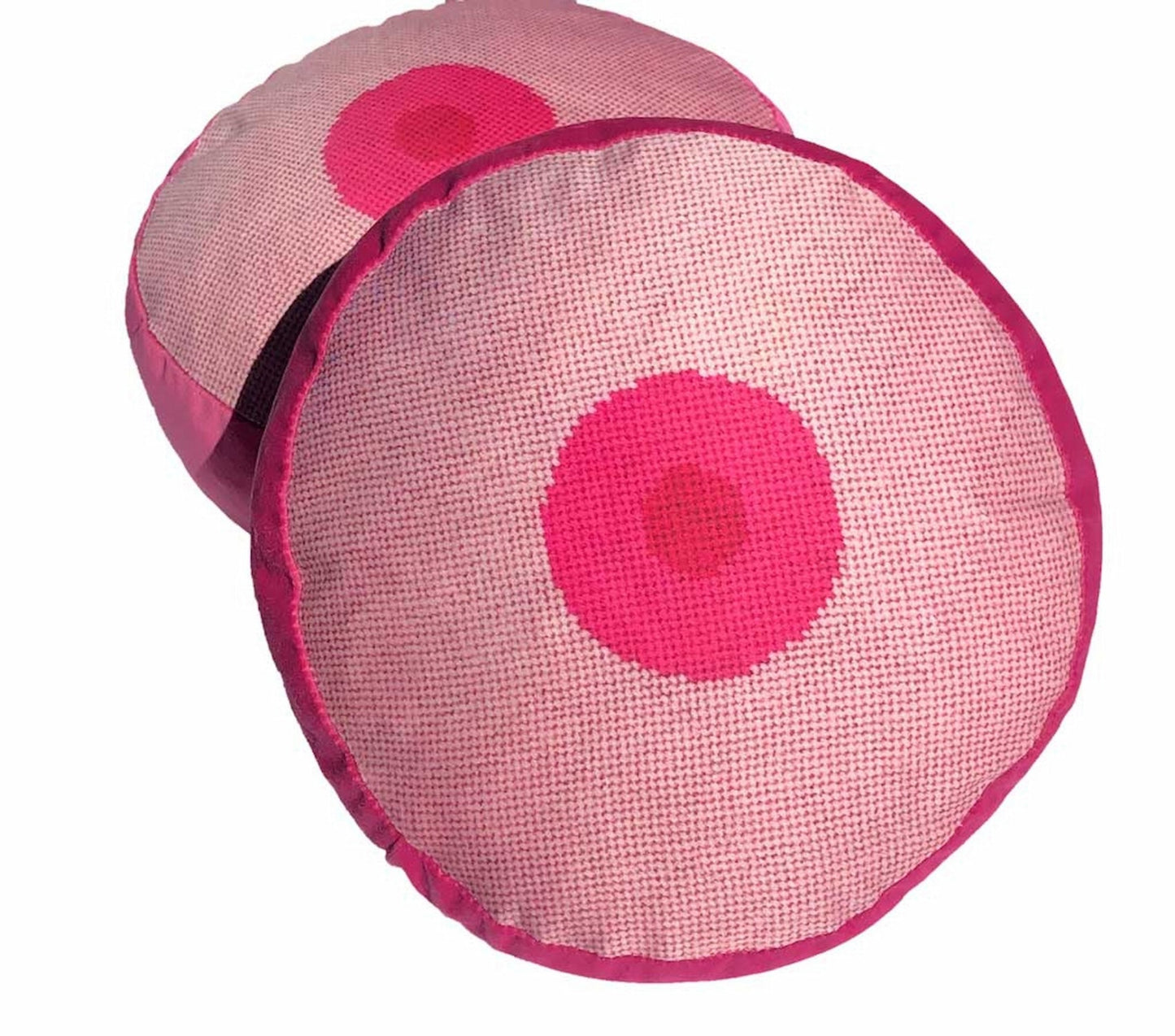 handmade round pink boob velvet pillow