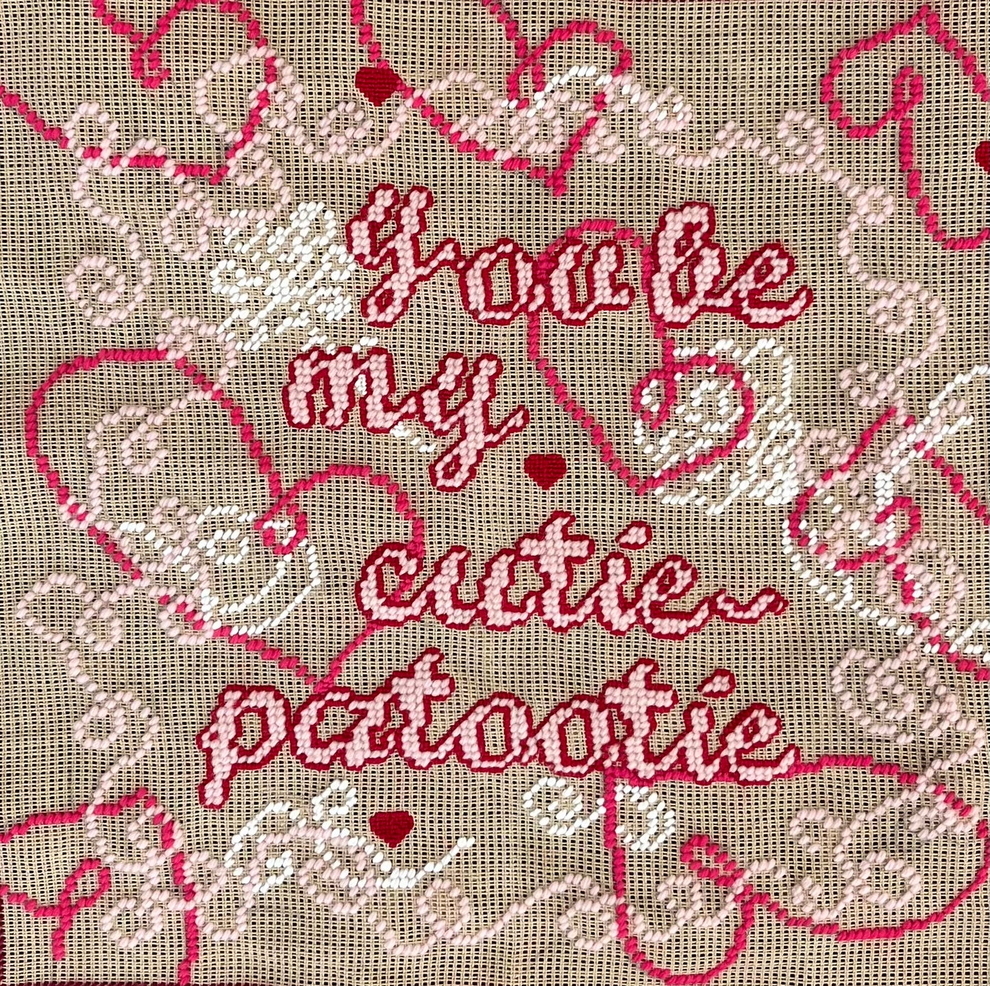 hand-embroidered needlepoint CUTIE-PATOOTIE original canvas