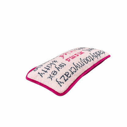 hand-embroidered needlepoint MAMA TRIED pillow