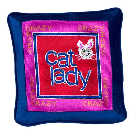 needlepoint CAT LADY