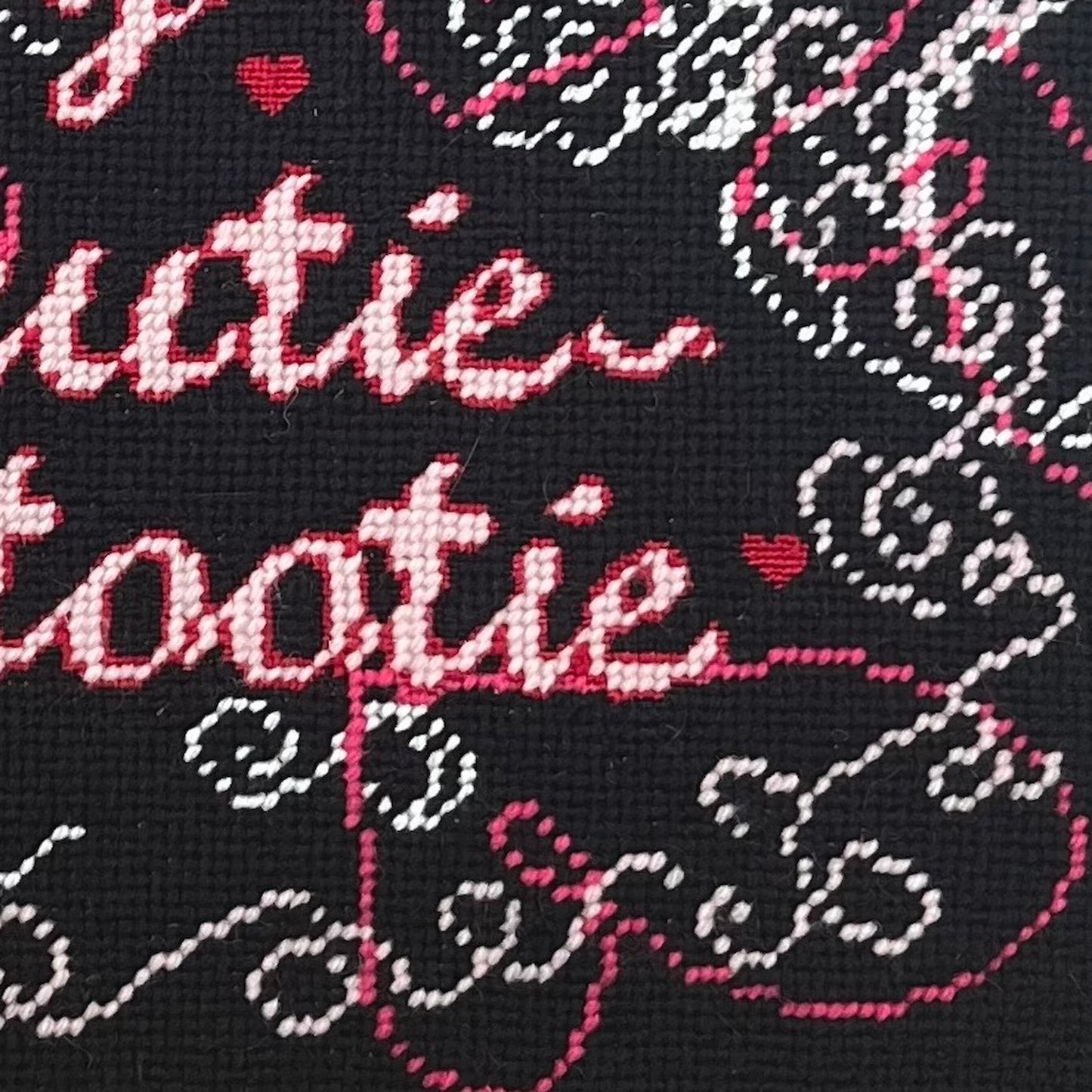 hand-embroidered needlepoint CUTIE-PATOOTIE original canvas