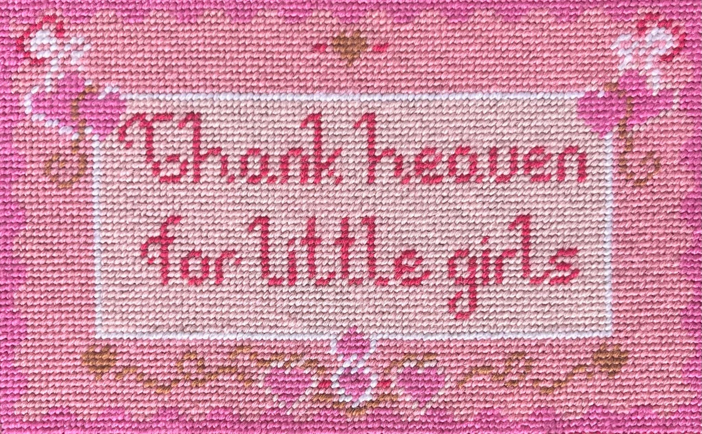 needlepoint THANK HEAVEN FOR LITTLE GIRLS