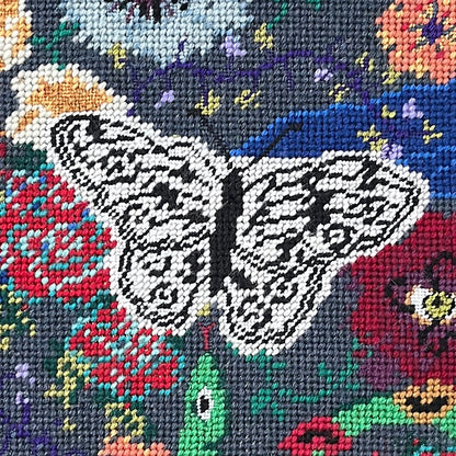 hand-embroidered needlepoint NIGHTSWIMMING original canvas
