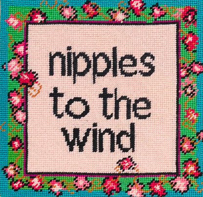 needlepoint NIPPLES TO THE WIND