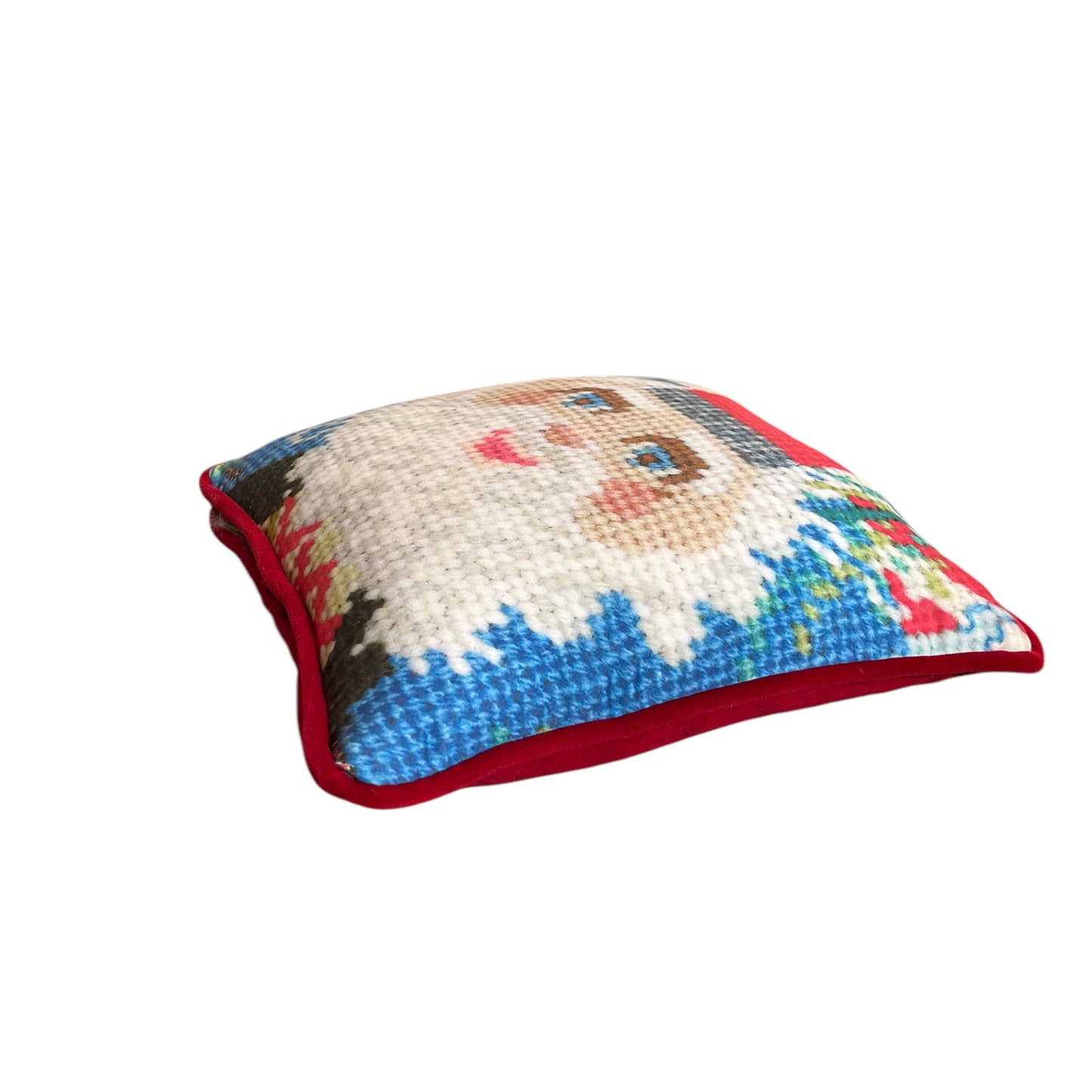 organic cotton sateen FA FA CLAUS holiday pillow