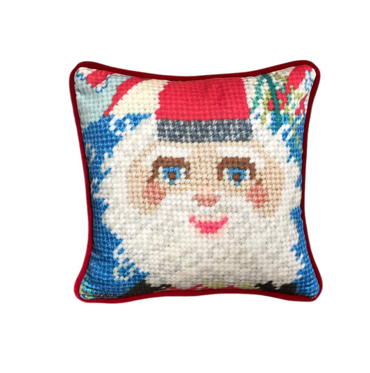 organic cotton sateen FA FA CLAUS holiday pillow