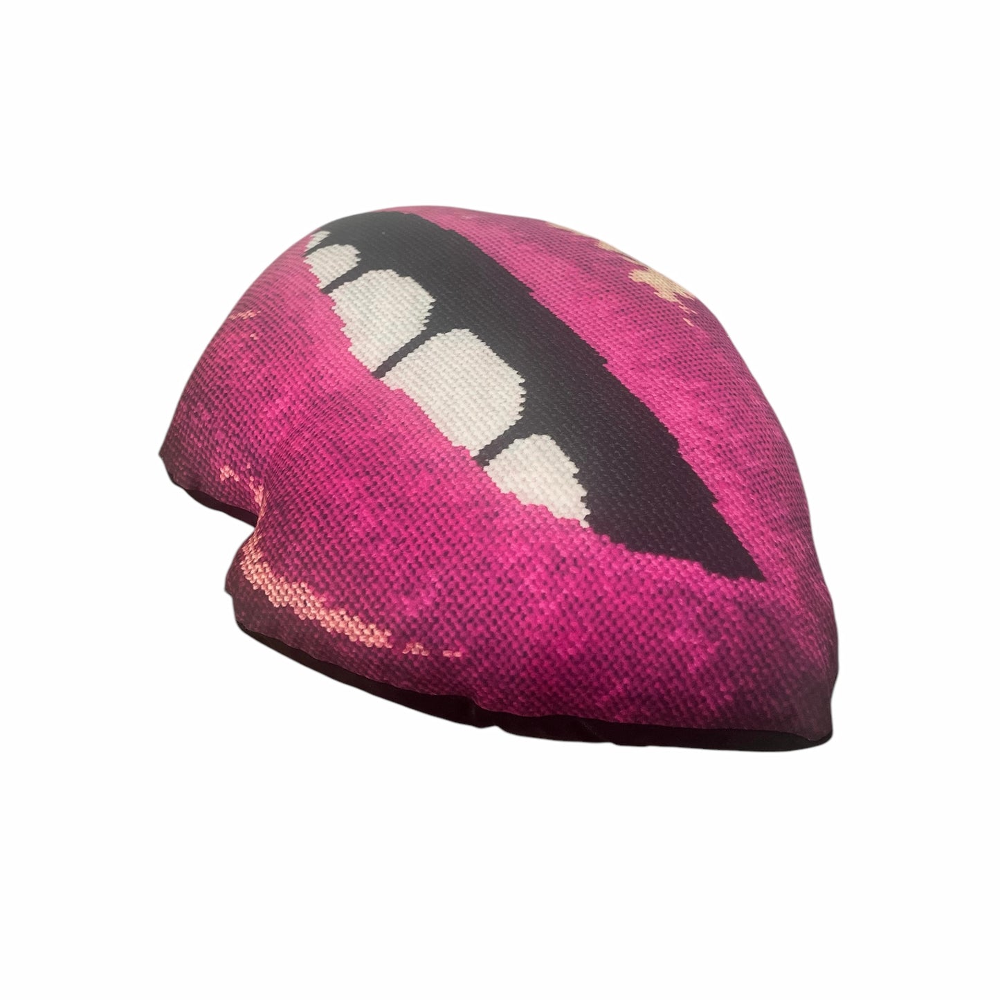 organic cotton sateen sculpted POUTY LIPS pillow in magenta