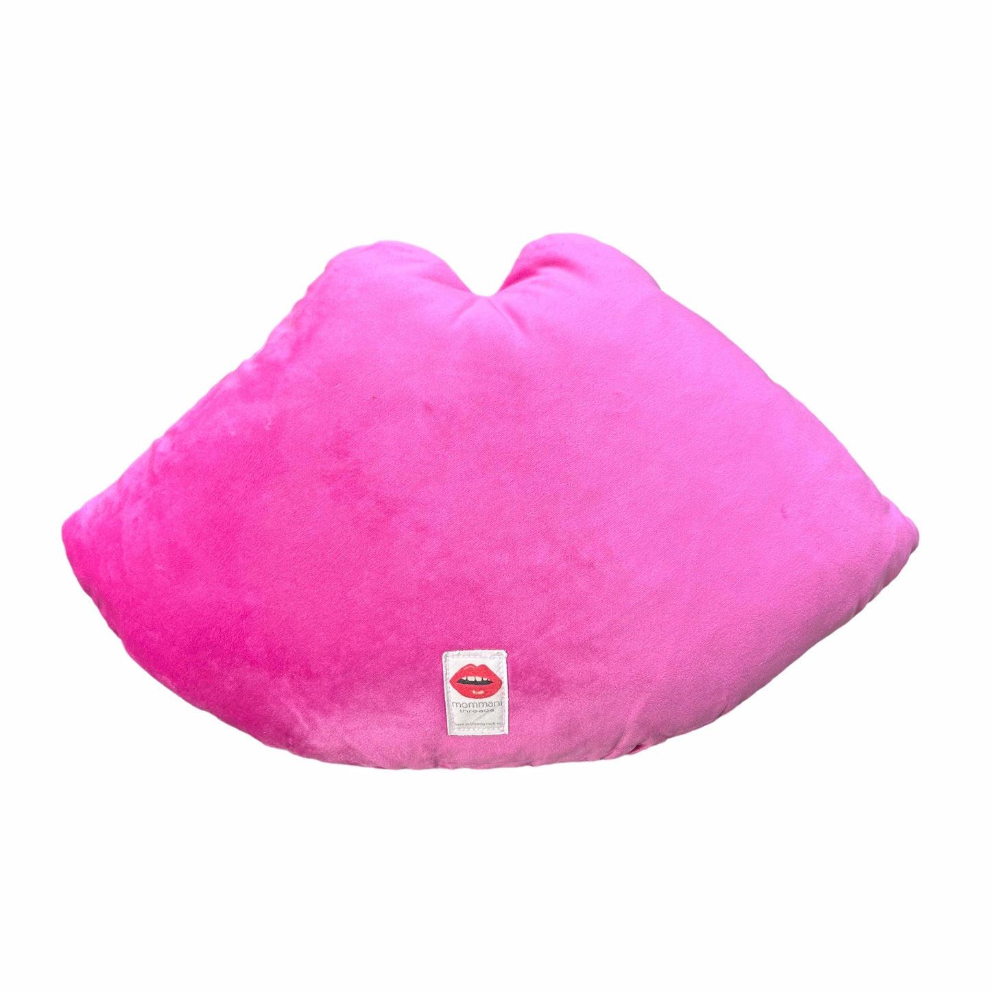 pink EMBRASSE MOI organic cotton sateen sculpted lips pillow