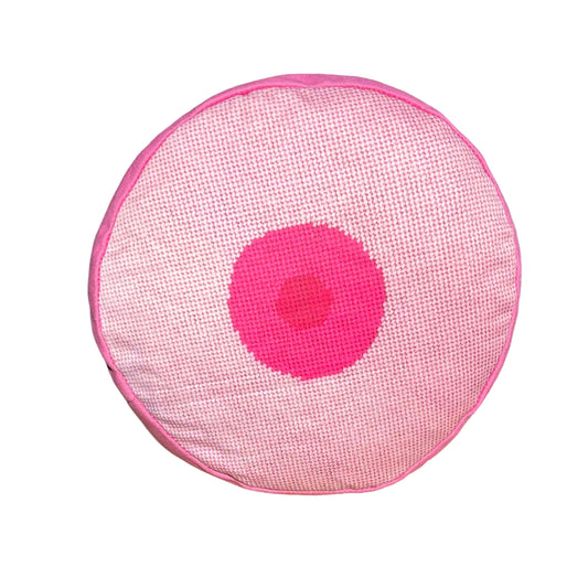 handmade round pink boob velvet pillow