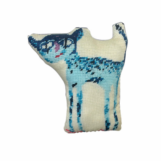 organic cotton sateen TOM E TOES blue cat sculpted pillow