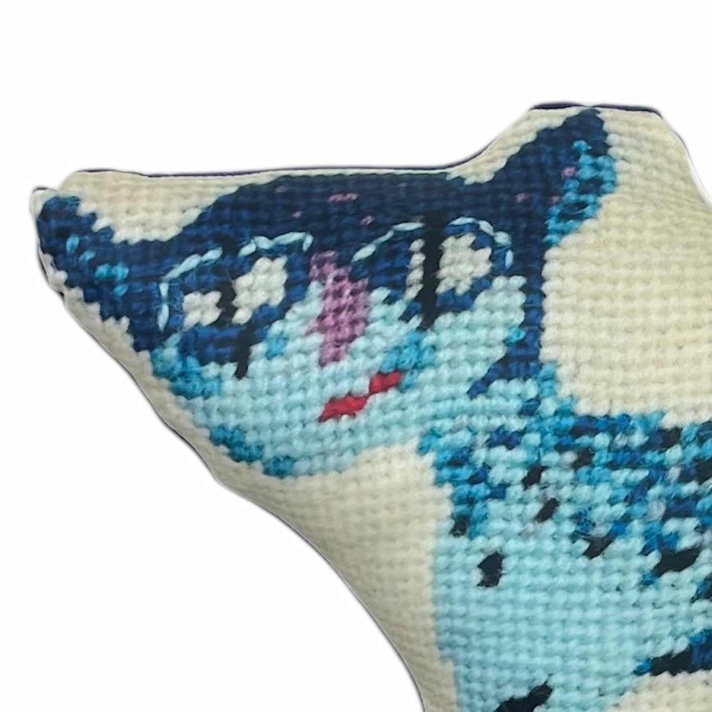 organic cotton sateen TOM E TOES blue cat sculpted pillow