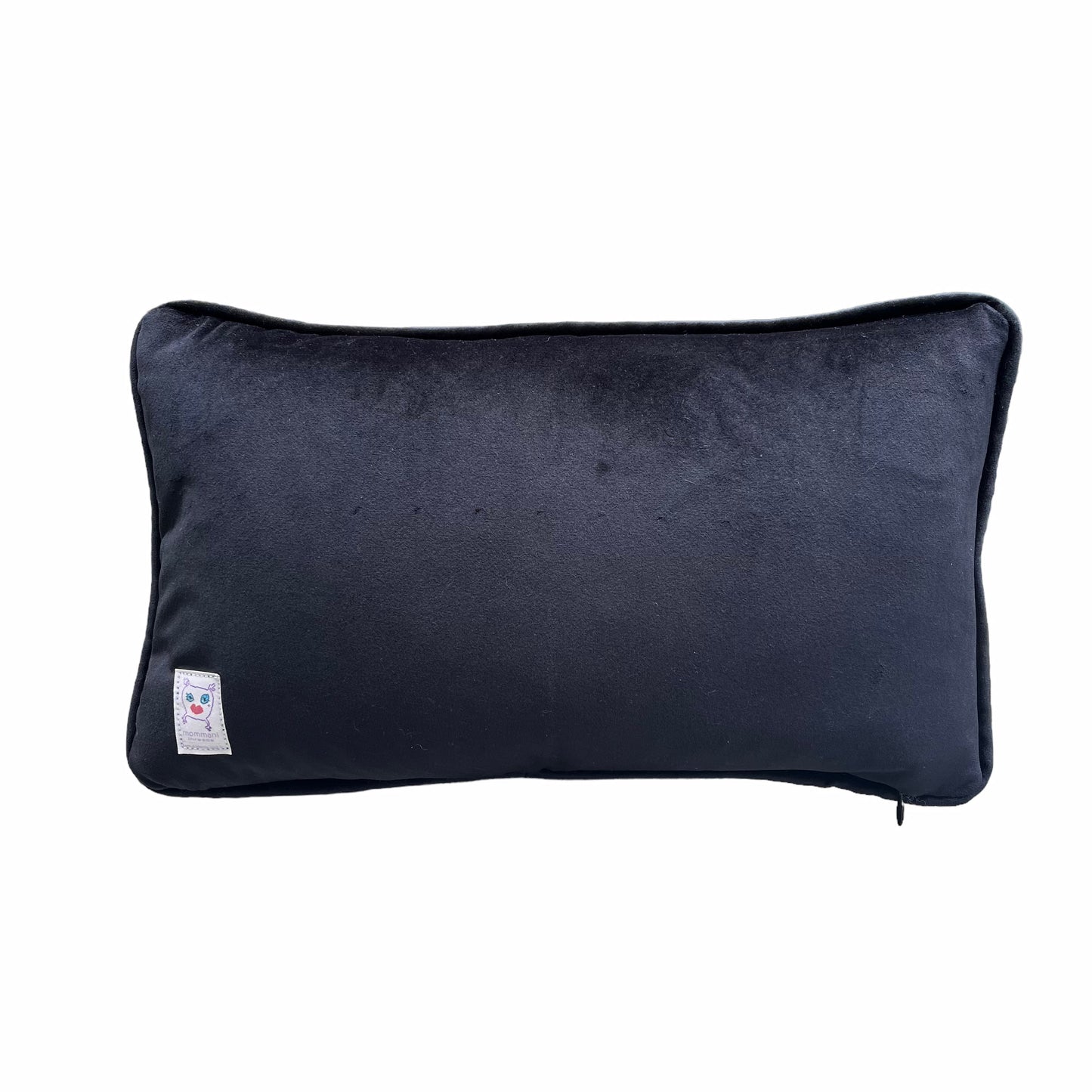 Mommani Threads black velvet lumbar pillow