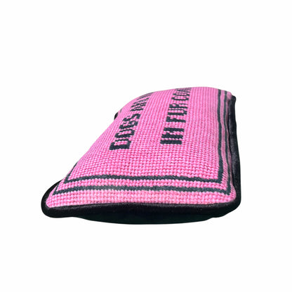 pre-order pink velvet DOGS ARE KIDS IN FUR COATS toss pillow