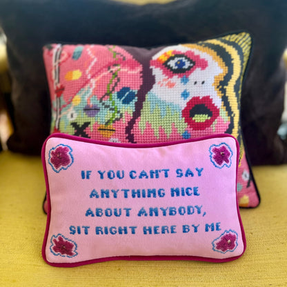 pink velvet GOSSIP GIRL custom made toss pillow