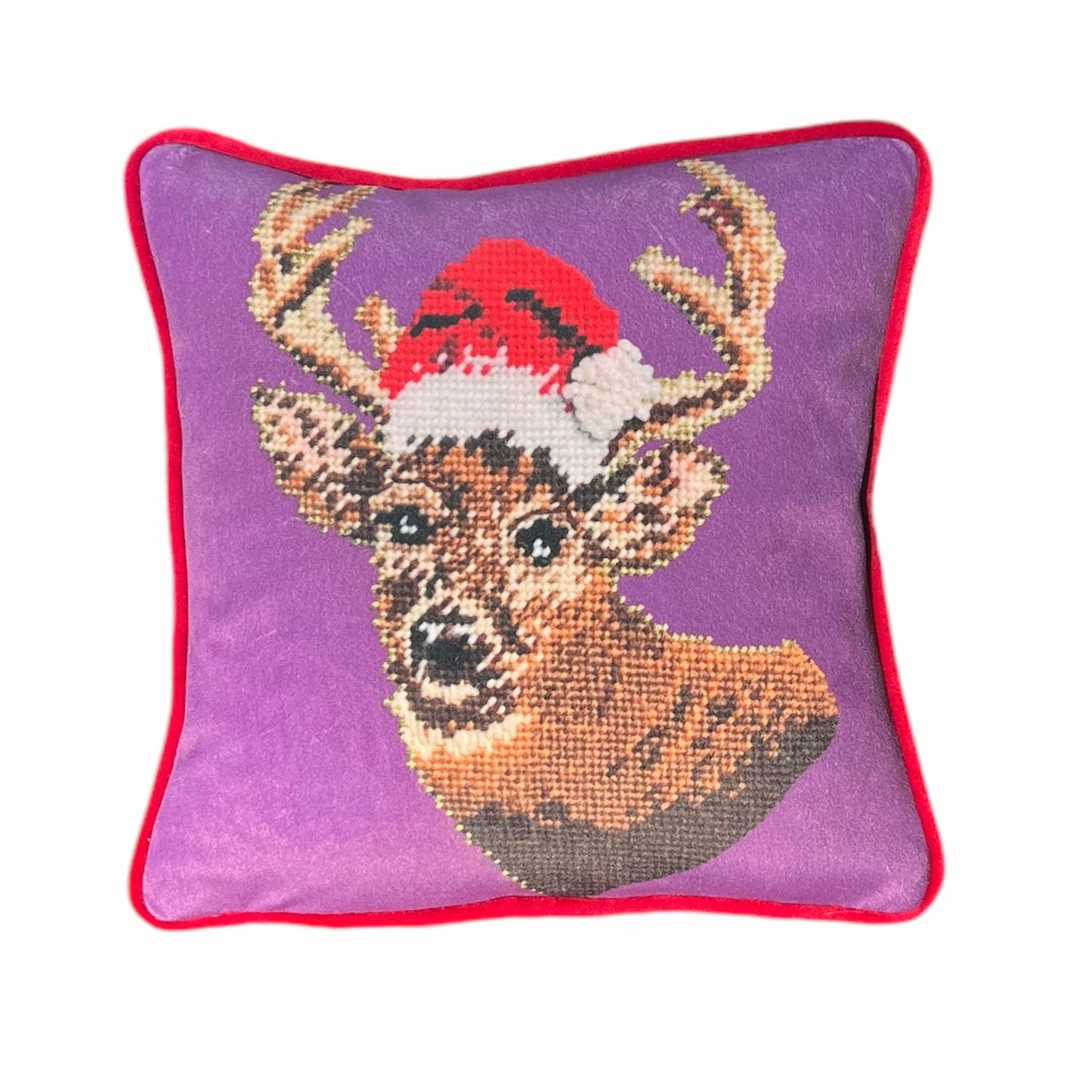 velvet WHAT THE BUCK?! holiday pillow