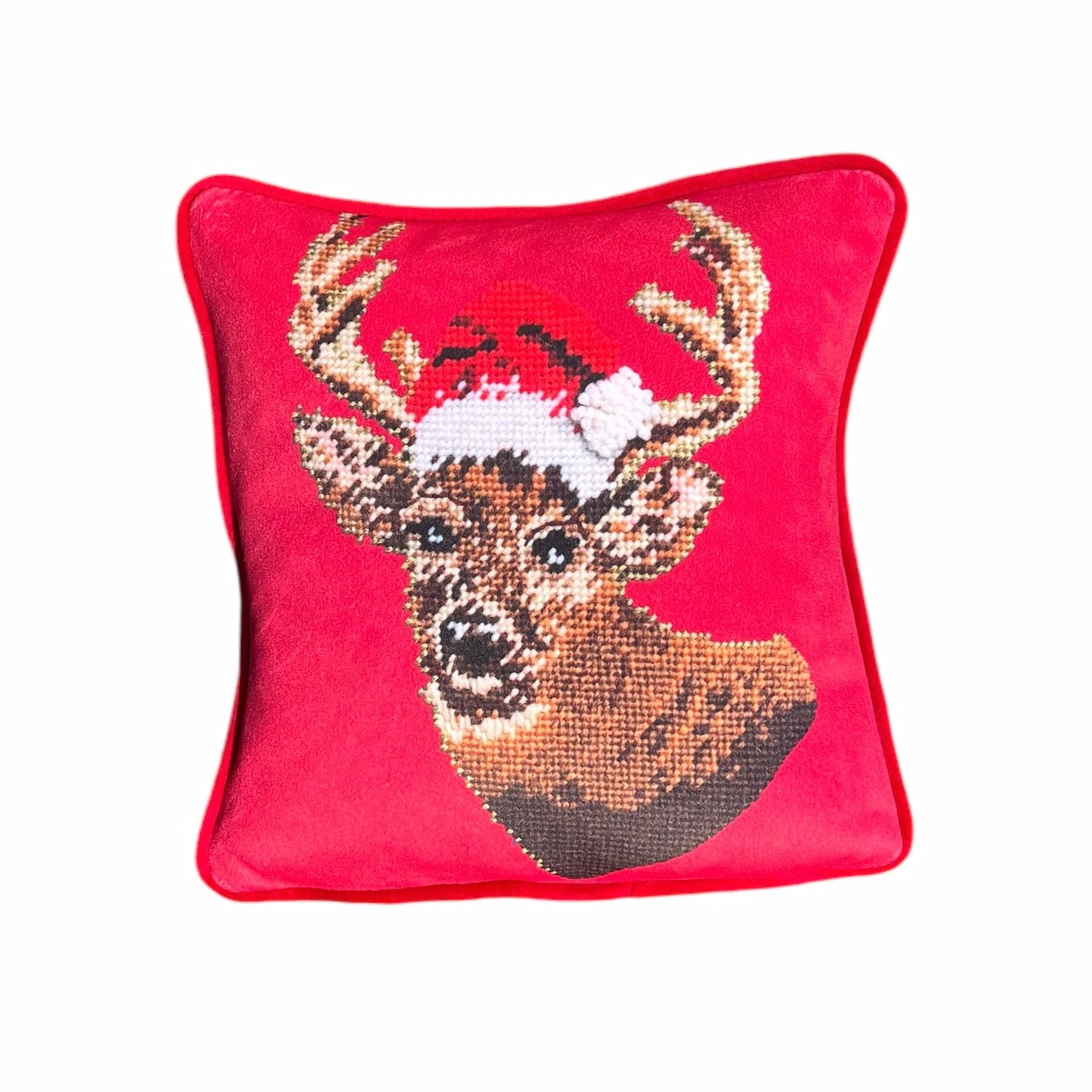 velvet WHAT THE BUCK?! holiday pillow