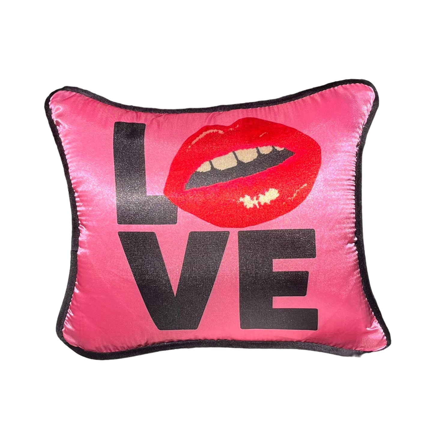 pop art satin HOT LOVE kiss me pillows